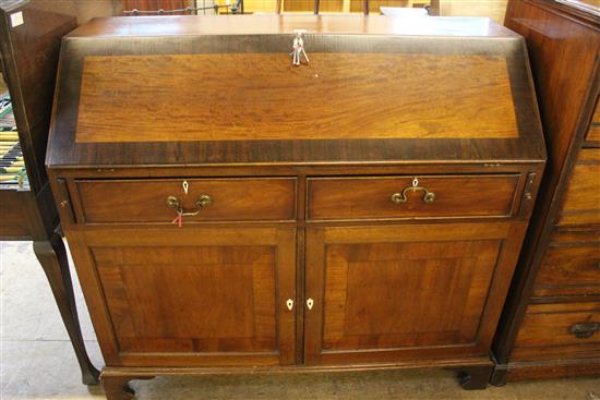 Large George III mahogany bureau